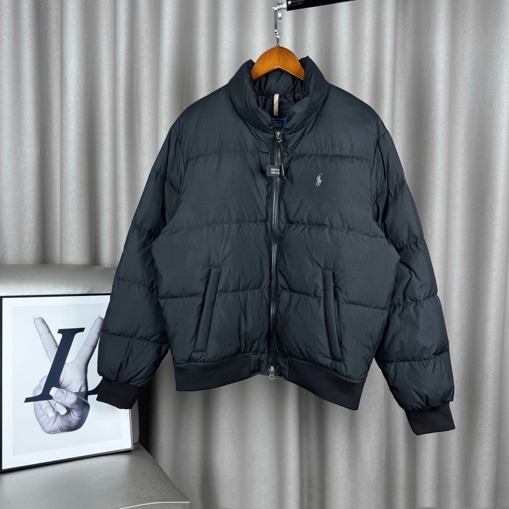 Ralph Lauren Polo Striped Stand-Up Collar Down Jacket